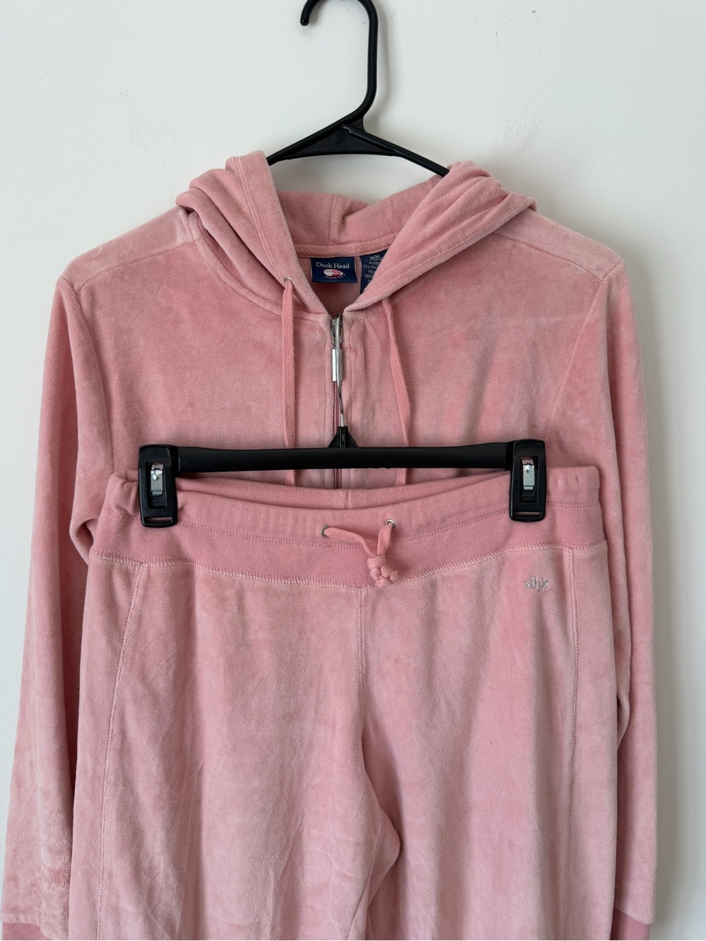 Duck Head Pink Velour Zip Hoodie